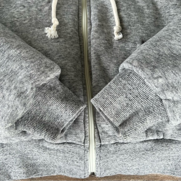 Madewell MWL Reversible Puffer Hoodie Jacket Gray Cream XXS Cropped Thick GUC - Picture 7 of 12